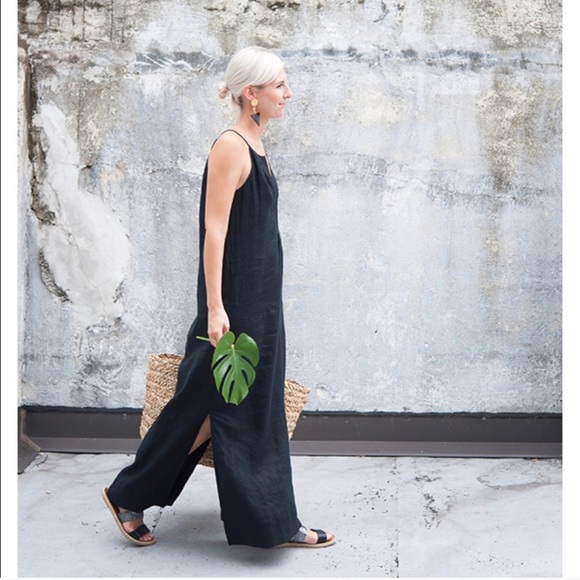 J. Crew Dresses & Skirts - J. Crew Black Linen Halter Maxi Dress